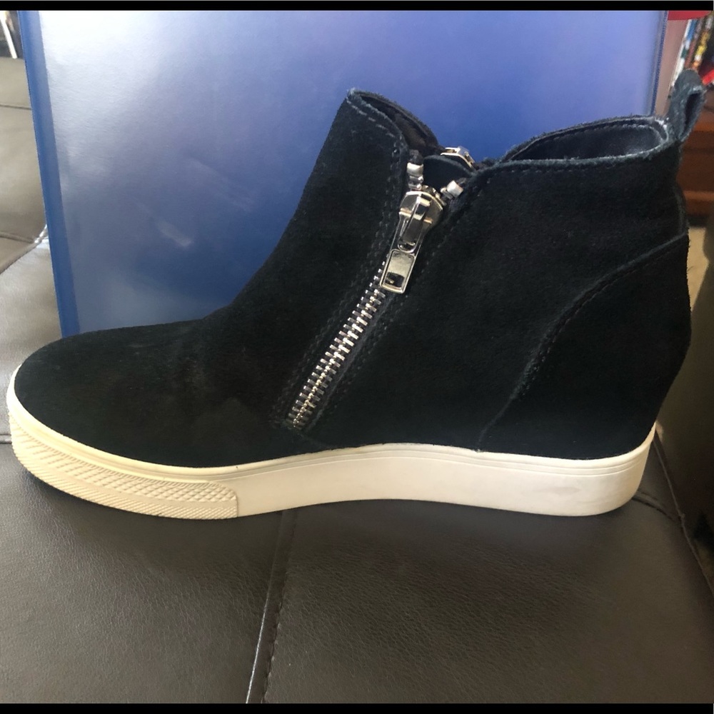 Steve Madden Black Wedge Sneakers